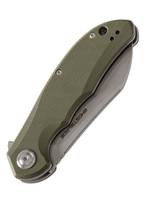 Нож складной GhostBlade Banshee, сталь D2, 58-62 HRC, Sheepfoot, рукоять G10 оливковая, замок Liner lock, флиппер, 128 г
