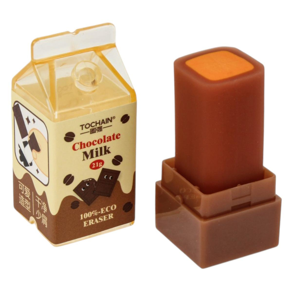 Ластик"Milk" в пластик.футляре, 4цв микс, D-608B-2682 (Комплект 24шт.)