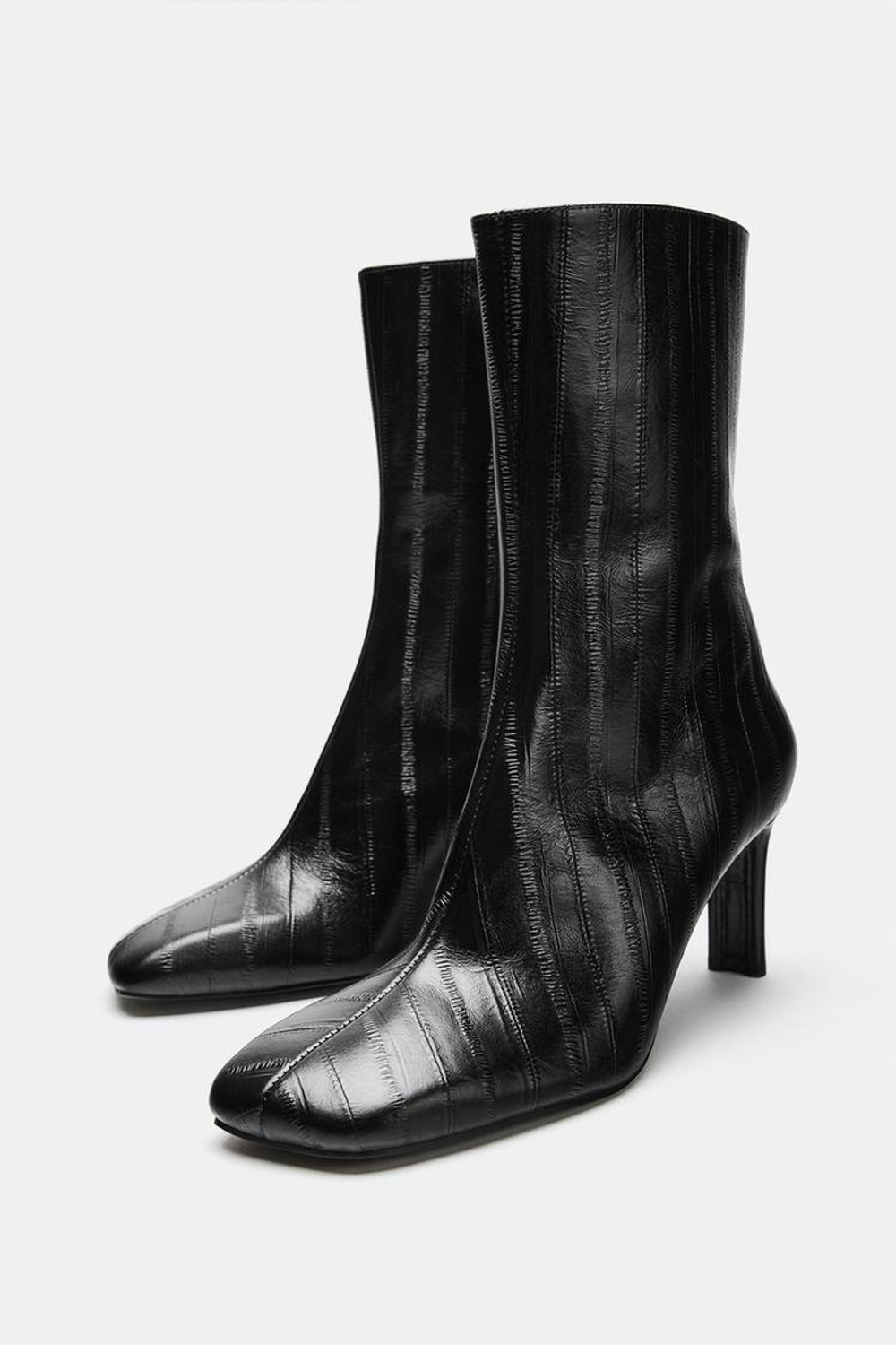 ZARA КОЖАНЫЕ БОТИЛЬОНЫ LIMITED EDITION, ЧЕРНЫЙ