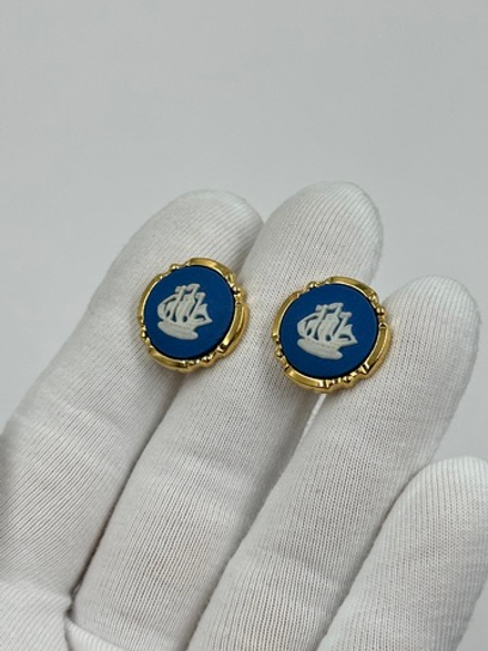 Запонки Парусник Wedgwood синие