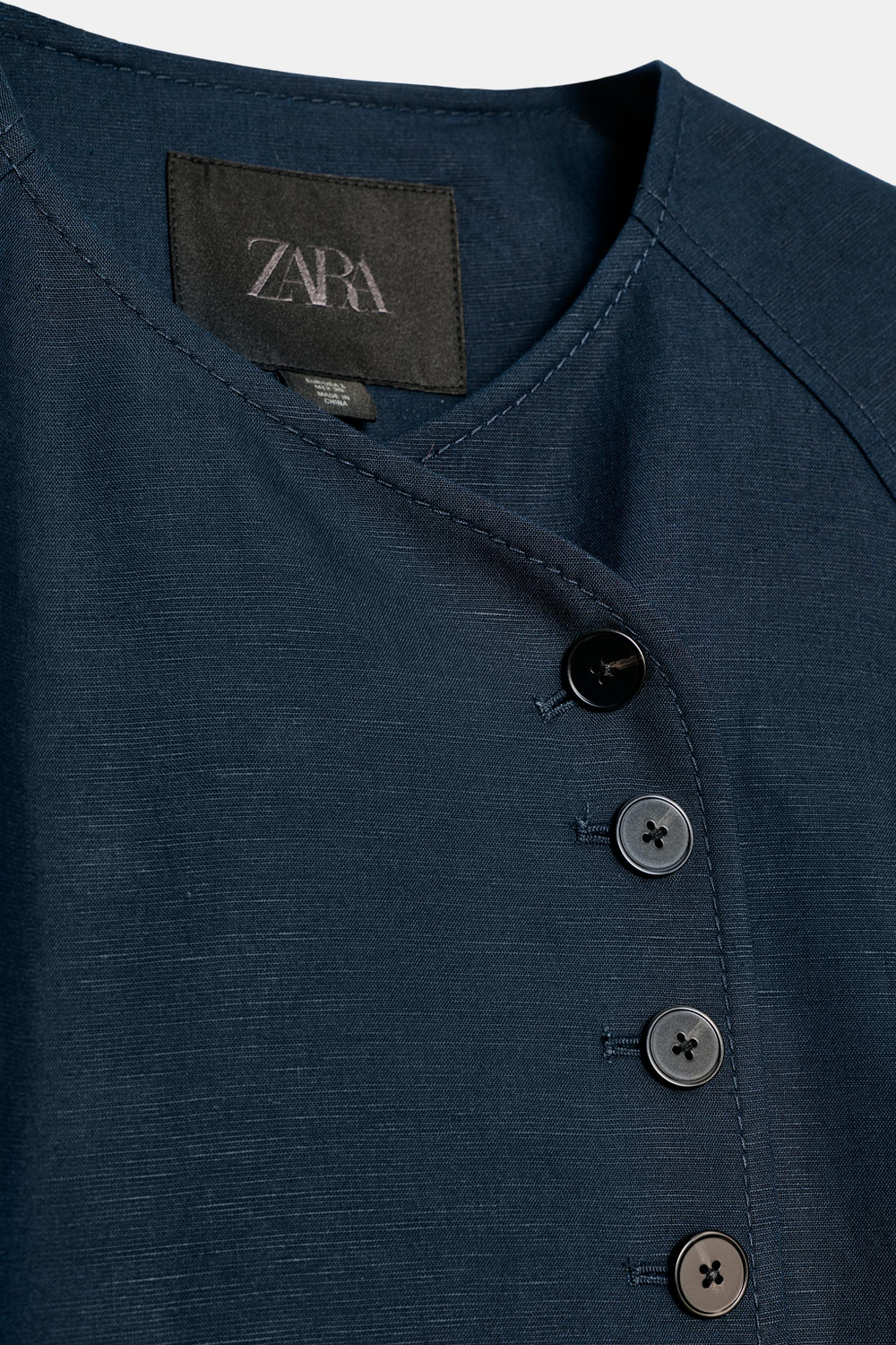 ZARA КОРОТКИЙ БЛЕЙЗЕР — ZW COLLECTION, МОРСКОЙ СИНИЙ