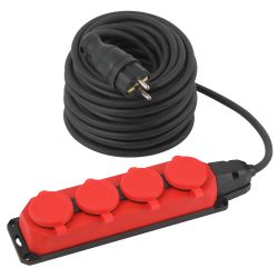 Удлинитель силовой ЭРА UK-4e-3x1,5-30m-IP44(KG) с заземлением 4 розетки каучук 30м КГ 3х1,5мм2 IP44 | Электротовары