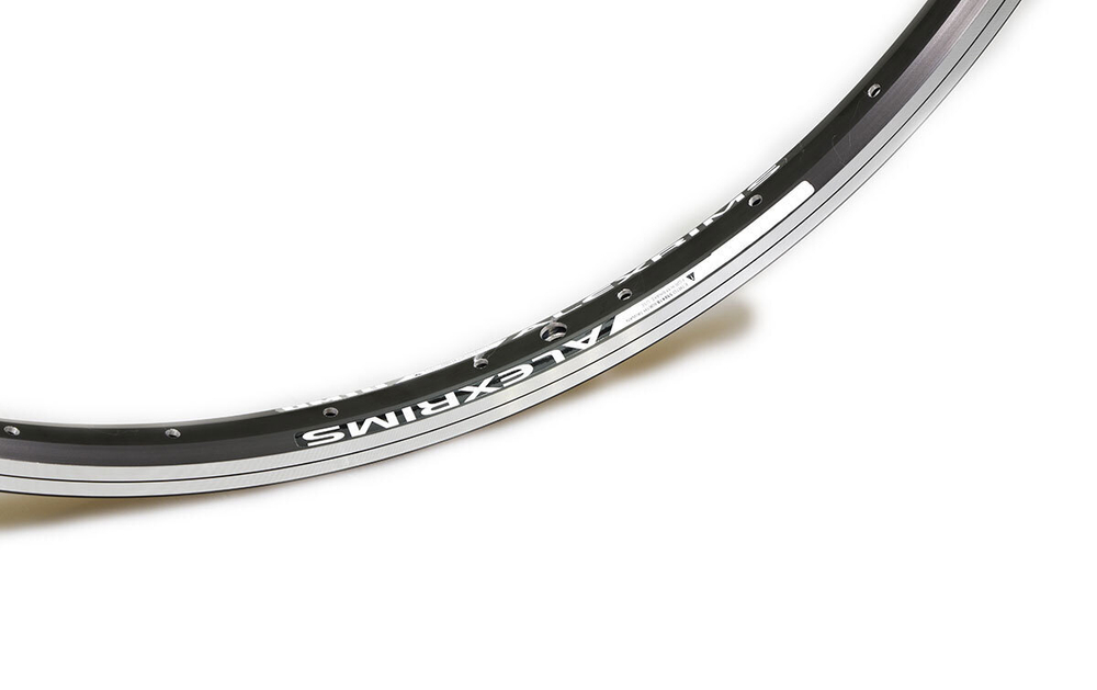 Обод 27,5" ALEXRIMS алюминиевый, двойной, 36H, фрезерованный, индикатор износа, 584х18/25х16мм, A/V, анодированный, черный