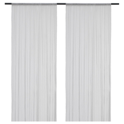 IKEA HILDRUN  (ИКЕА ХИЛДРУН)  -  Гардины, 2 шт. - белый в горошек 145х300 см