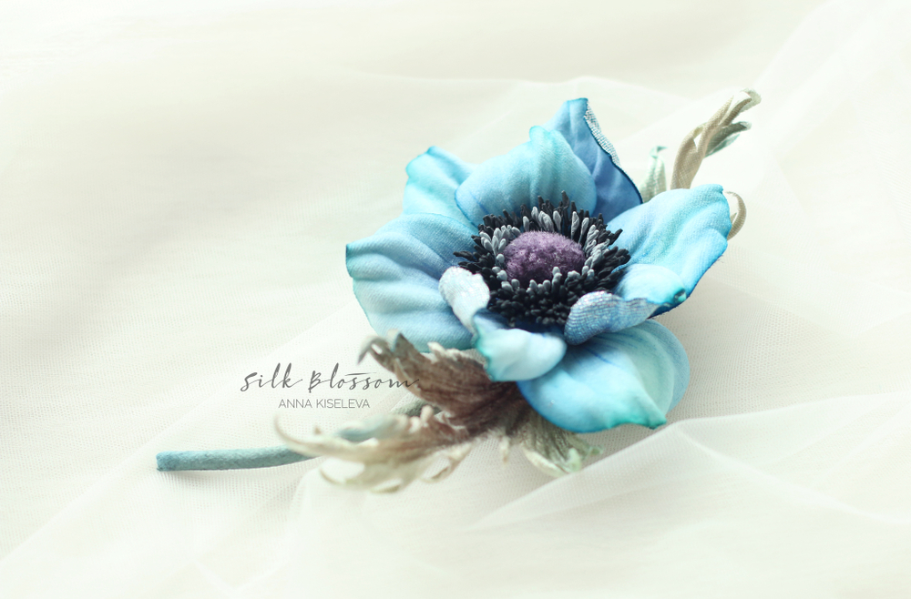 Голубой Анемон Анна Киселева Silk Blossom