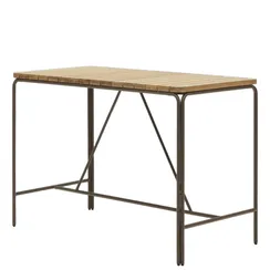 Барный стол Salguer 140x70х96 см, массив акации, коричневая сталь