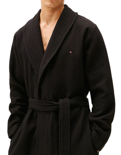 Теннисный халат Tommy Hilfiger Waffle Bathrobe - black