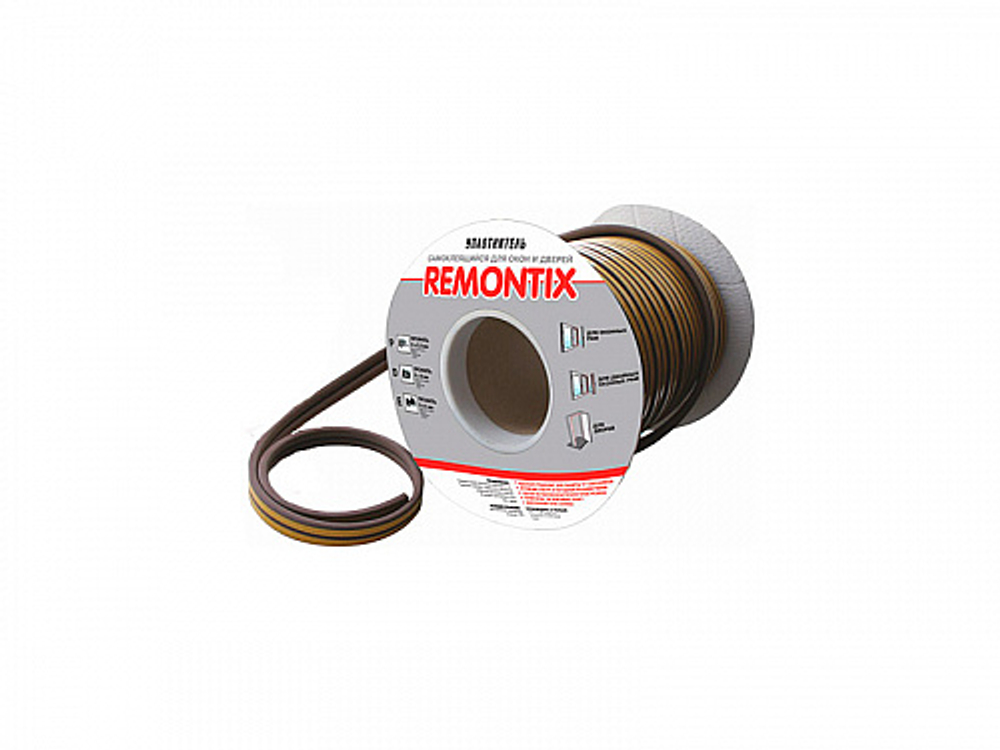 Уплотнитель самоклеящийся Р100, Remontix, черный (1шт) Польша REMONTIX