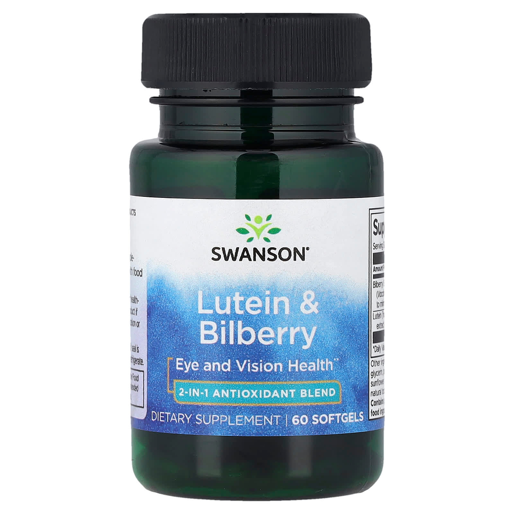 Swanson Vitamins, лютеин и черника, 60 капсул