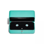 Серьги из белого золота с бирюзой, Tiffany 💠 T collection - Единственные в наличии