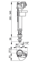 Alcaplast Впускной механизм с нижней подводкой и металлической резьбой 1/2" (A18-1/2")