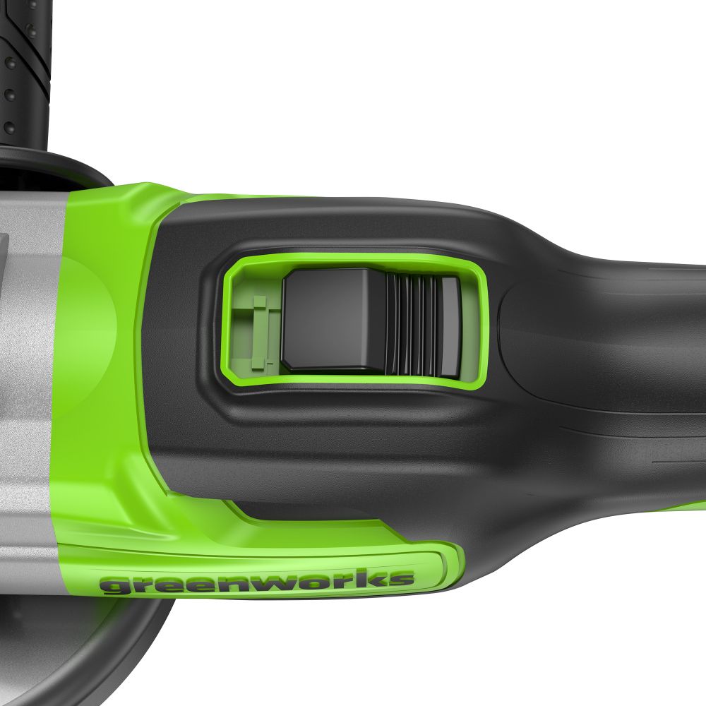 Угловая шлифовальная машина акк. Greenworks GD24AG, 24V, б/щет, 125 мм, 10500 об/мин,1x8Ач,быстрое ЗУ,кор (3200207CUH)