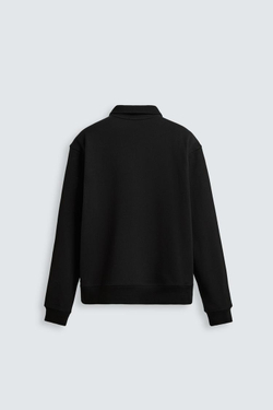 ZARA БАЗОВАЯ ТОЛСТОВКА С ВОРОТНИКОМ НА МОЛНИИ, ЧЕРНЫЙ