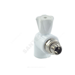 Кран шаровой PP-R белый Дн 20х1/2" НР угловой для радиатора VALFEX 10148020
