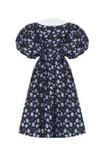 Платье с авторским принтом и принтом на воротничке миди