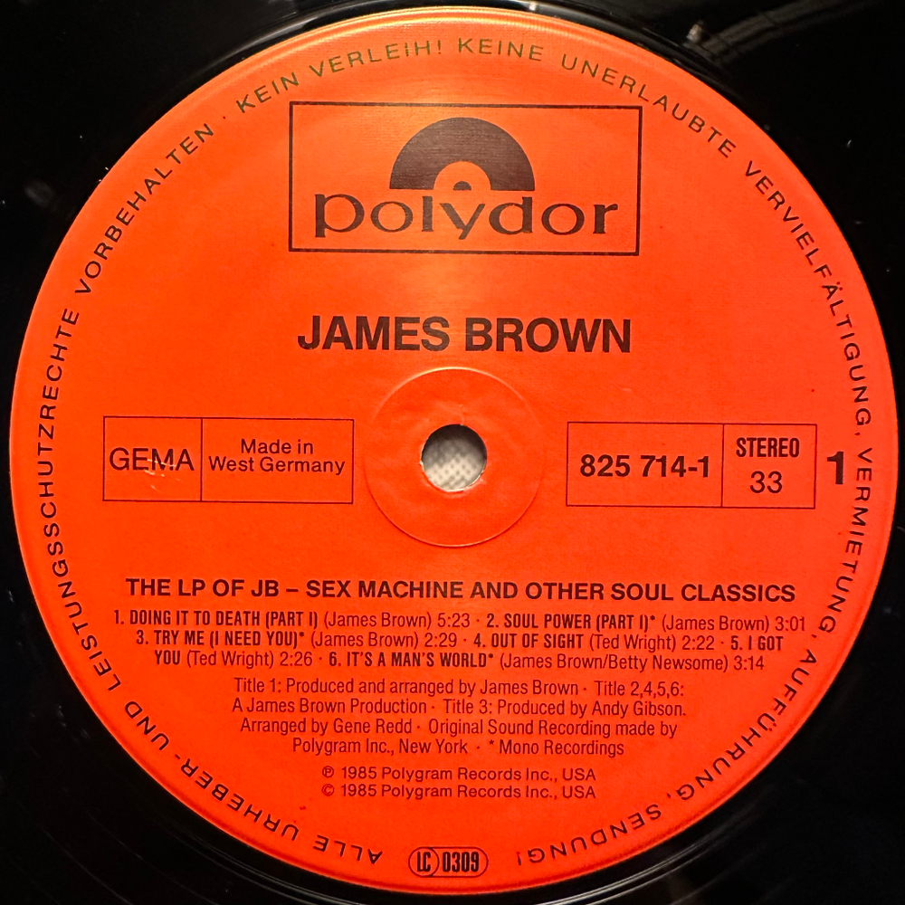 James Brown - The LP Of JB - Sex Machine And Other Soul Classics (Германия 1985г.)