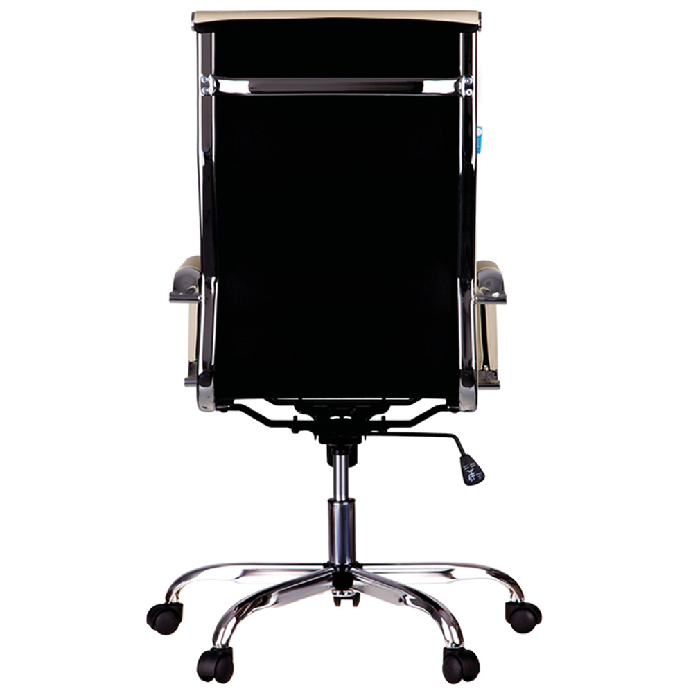 Кресло руководителя Helmi HL-E17 "Slim", экокожа бежевая, хром