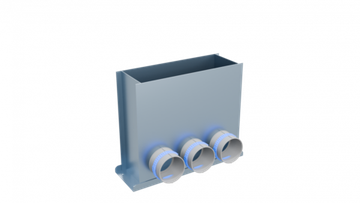 Flexag PFP-300x103/90x3 пленум напольный, 400x100, на 3 выxода