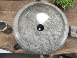 Раковина из мрамора Donut Grey Doreng DM-81038 45x45x13 из натурального камня