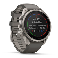Garmin Fenix 9 PRO INREACH, 47 мм, SOLAR, Sapphire Titanium with Pebble Gray/Silver Gray Silicone Band