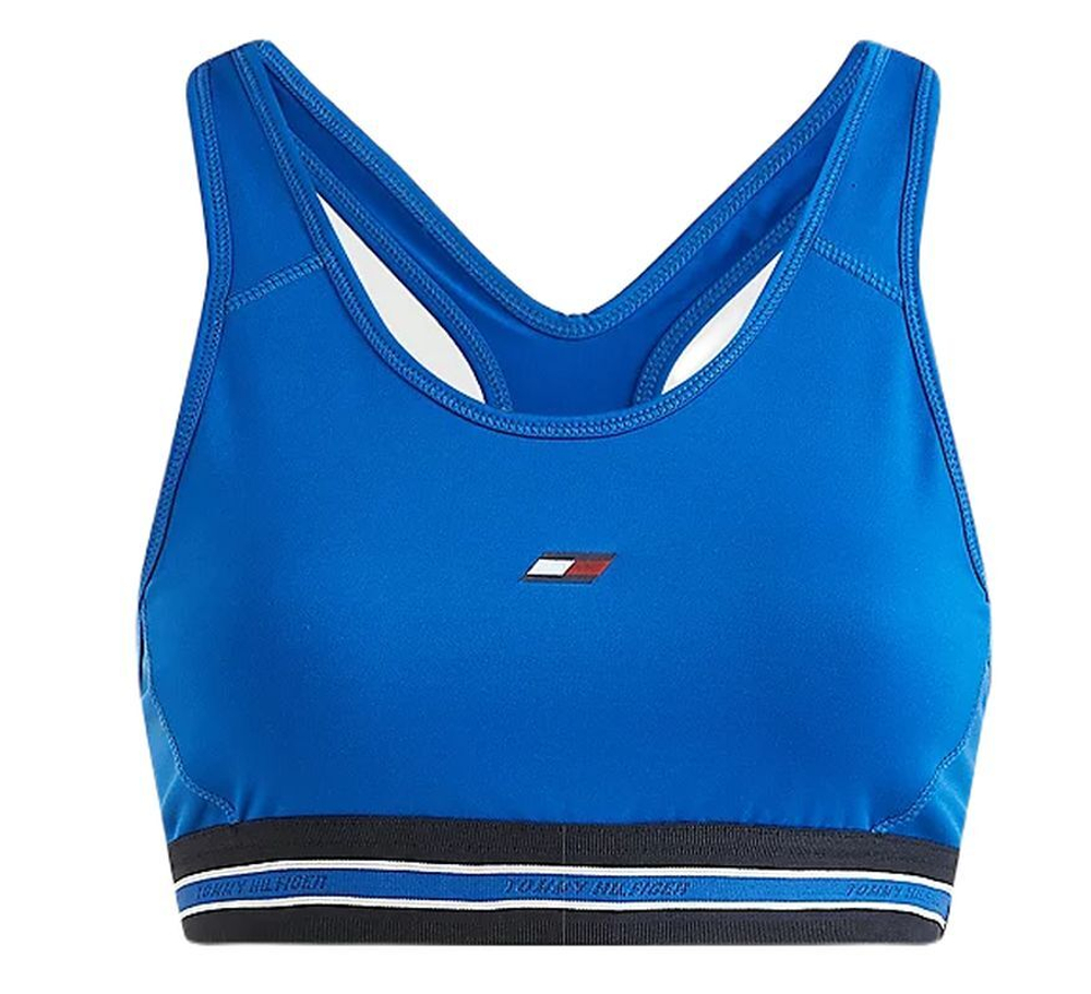 ТОП теннисный Tommy Hilfiger Mid Intensity Seasonal Tape Bra - небесный
