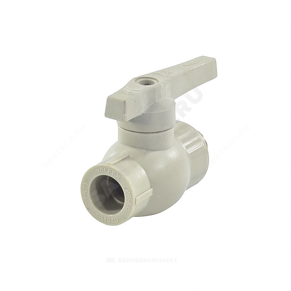 Кран шаровой PP-R серый Дн 25х3/4" НР VALFEX 10144225Г