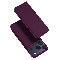Чехол книжка темно-красного цвета (Dark Cherry) для смартфона iPhone 18 Pro и 17 Pro, серия Skin Pro Series от Dux Ducis