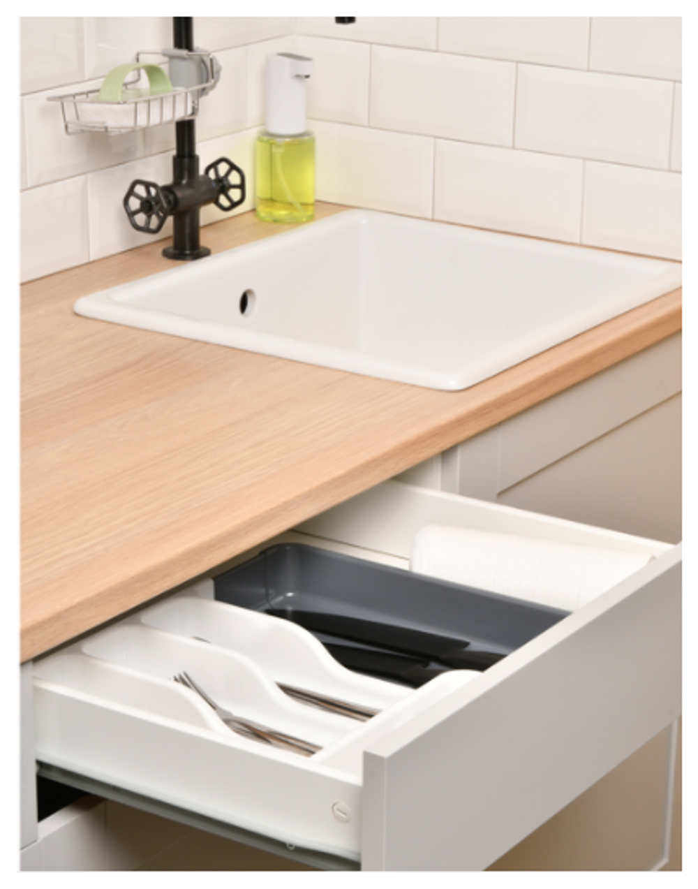Лоток для столовых приборов Plast Avenue раздвижной