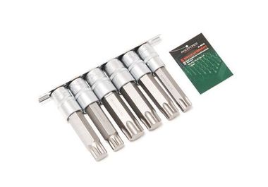Набор головок-бит разнопрофильных Spline&amp;Torx, 6 пр.(М16, М18,Т70,Т80,Т90,Т100, L-100мм) 1/2'', на планке RockForce##Rock FORCE RF-40918L