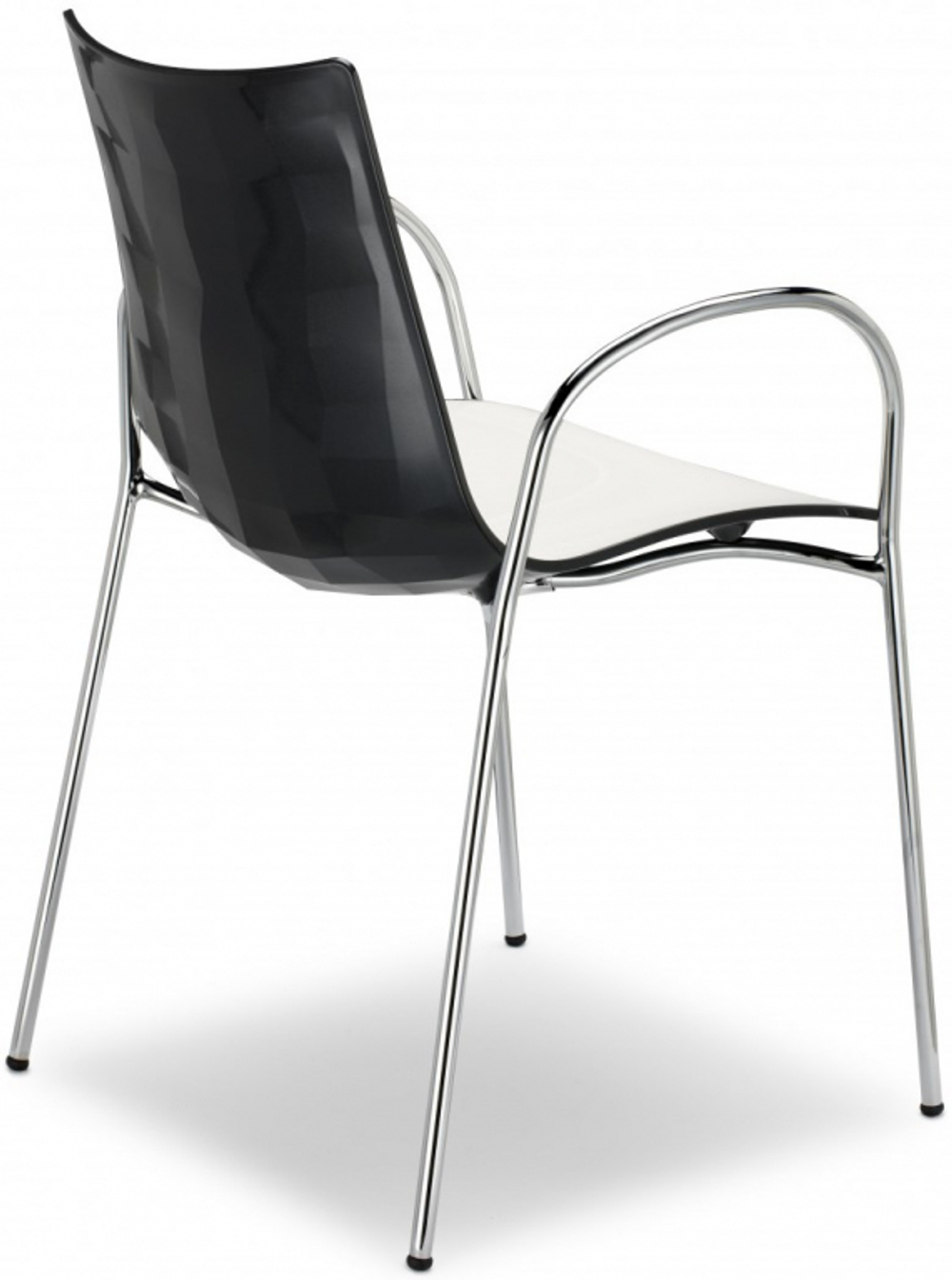 Кресло пластиковое двухцветное Scab Design Zebra Bicolore, хром, белый, антрацит