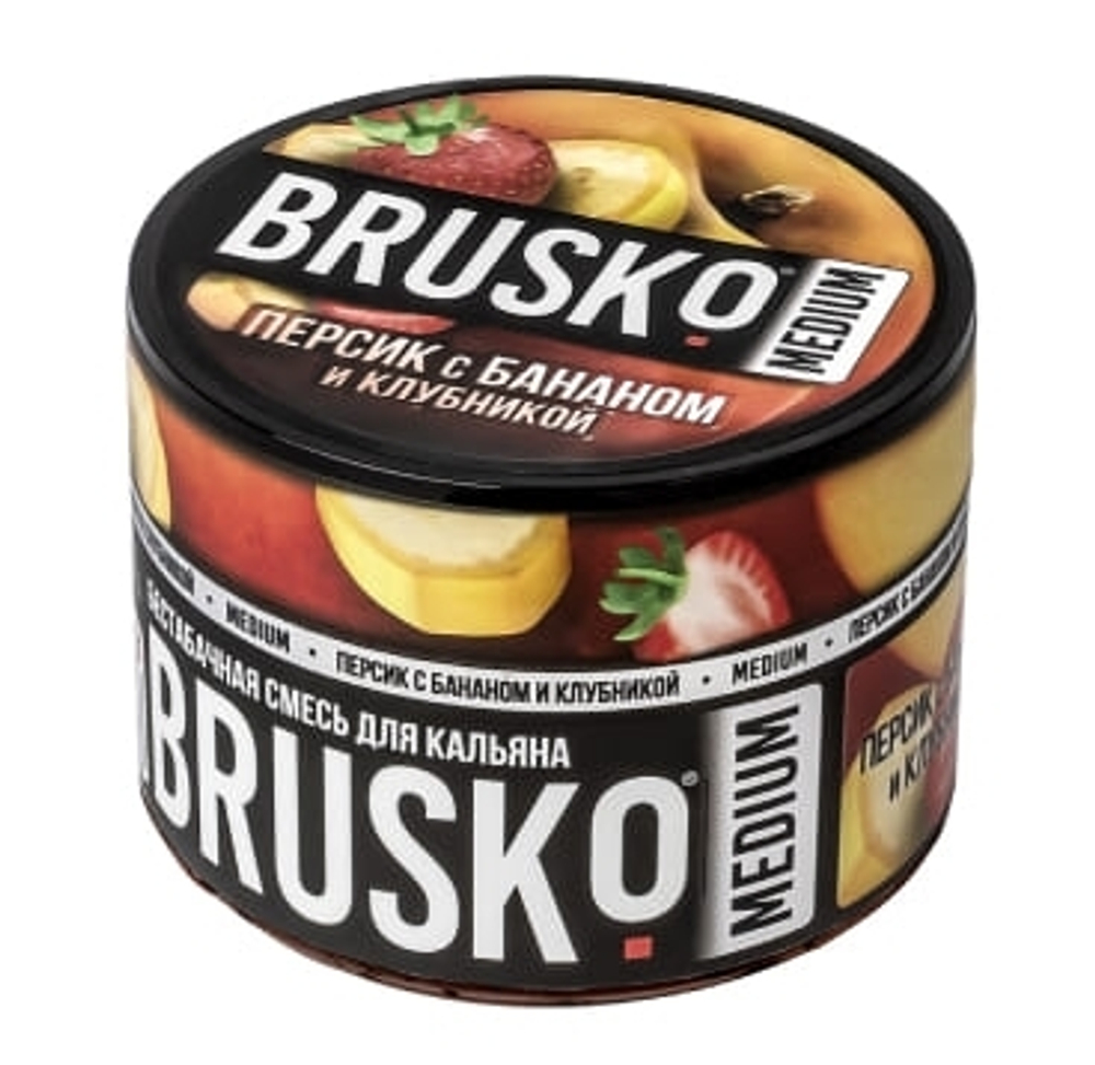 BRUSKO 50гр. Персик с бананом и клубникой, Medium (М)