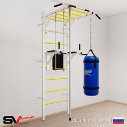 Шведская стенка Sv Sport усиленная 6462 (Турник рукоход/Брусья/Канат/Трапеция/Цепь/Мешок 22кг)