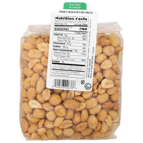 Bergin Fruit and Nut Company, Арахис, обжаренный с медом, 454 г (16 унций)