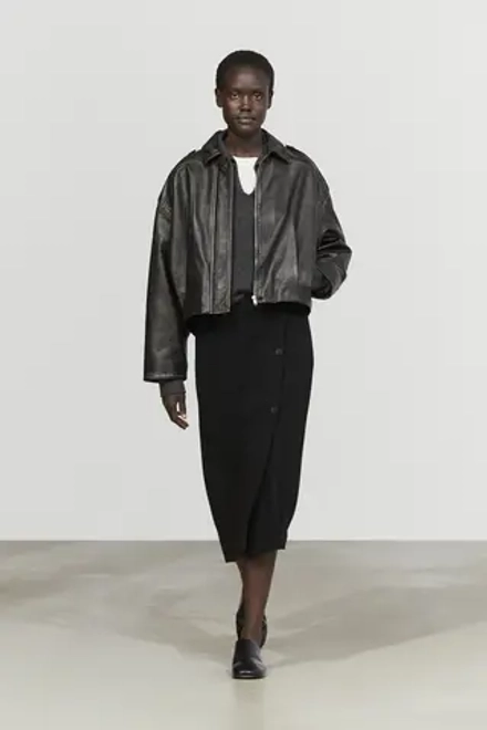 Massimo Dutti Юбка-миди с пуговицами, черный