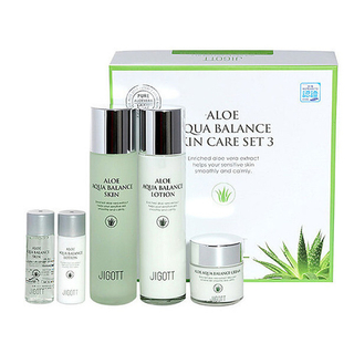 Набор уходовых средств для лица с алоэ JIGOTT Aloe Aqua Balance Skin Care