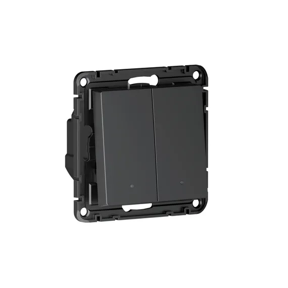 Выключатель двухклавишный с подсветкой Systeme Electric AtlasDesign Smart Карбон ATN001053Z