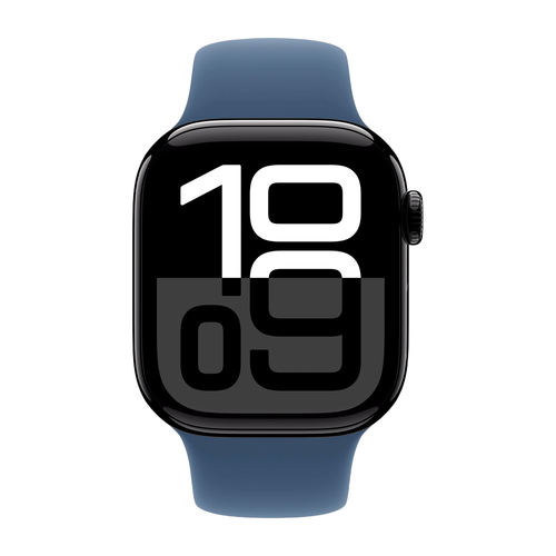 Умные часы Apple Watch Series 10 GPS, 42mm, Jet Black Aluminium Case with Sport Band M/L, Denim (Черный)
