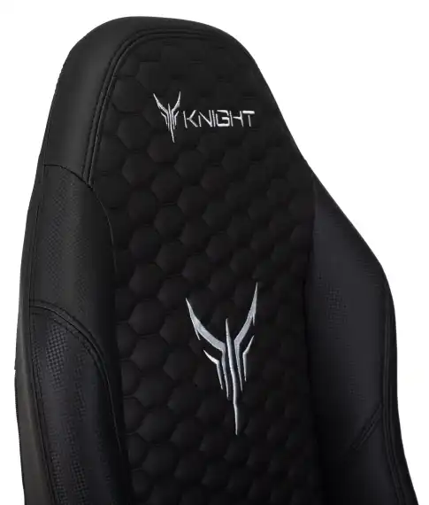 Кресло игровое Knight Neon черный соты экокожа с подголов. крестов. металл