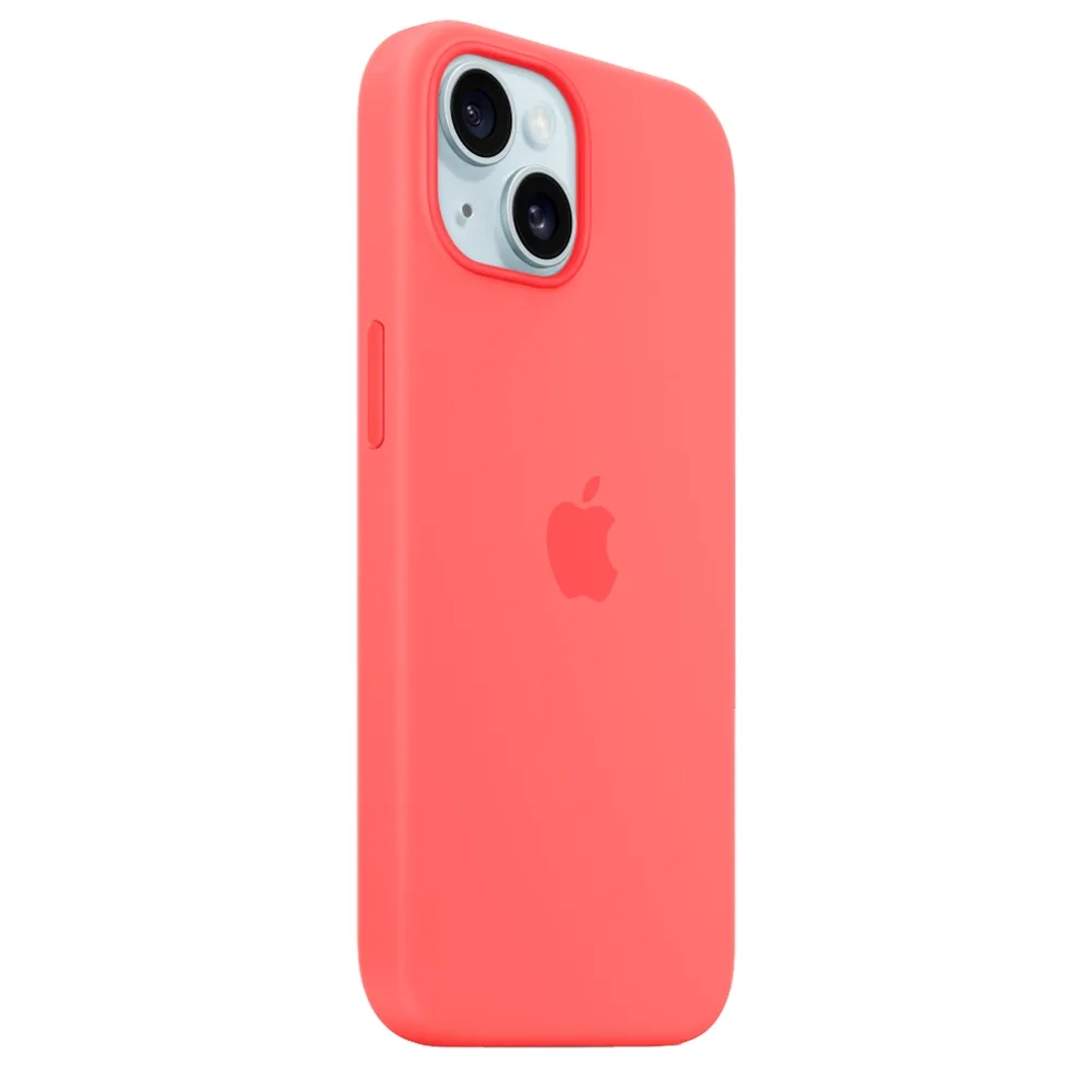 Силиконовый чехол с поддержкой MagSafe Apple Silicone Case для iPhone 15 Plus, Guava (Спелая гуава)