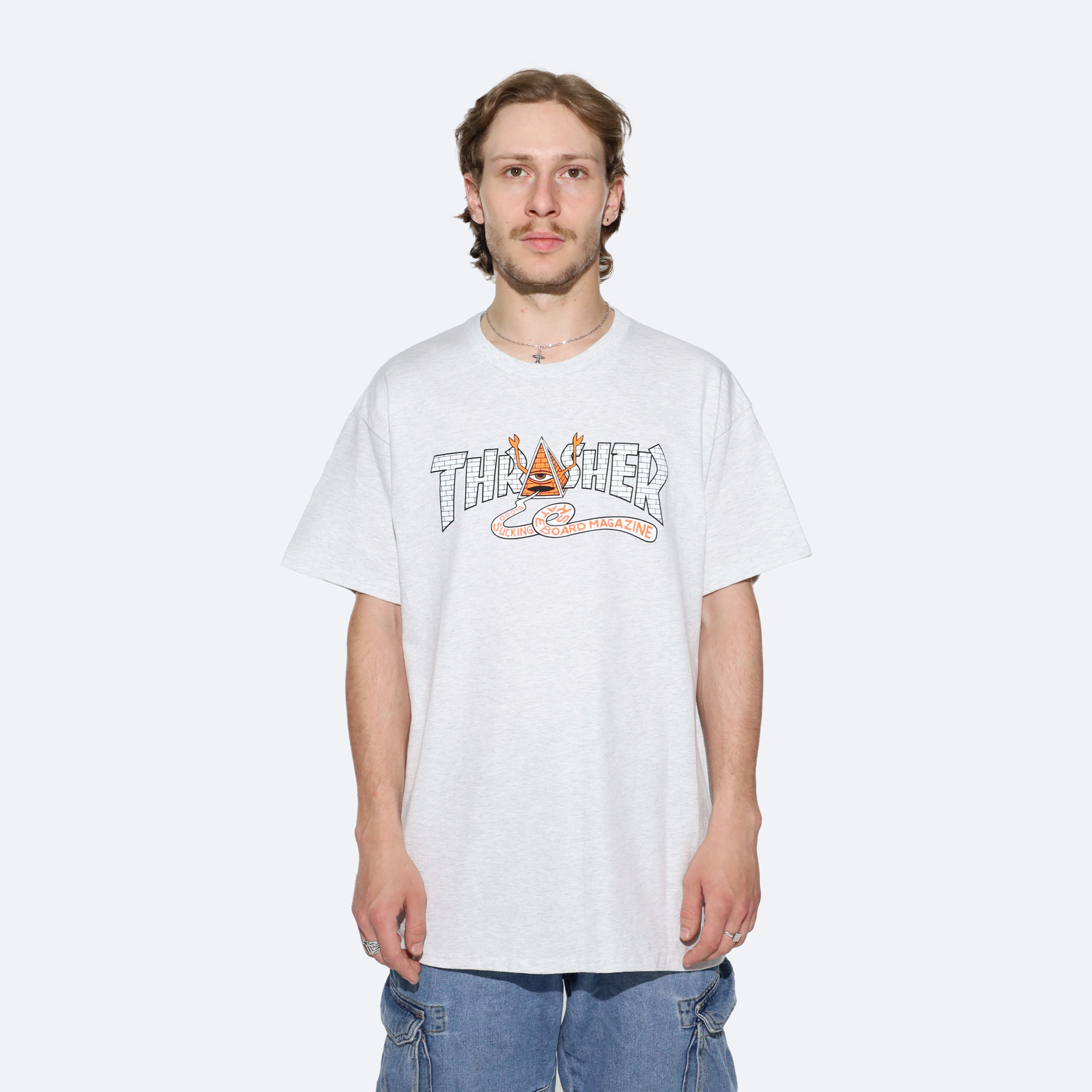 Футболка Thrasher x Toy Machine Pyramid T-Shirt (ash grey) артикул: - купить в магазине Дайс
