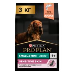Pro Plan сухой корм для взрослых собак мелких и миниатюрных пород (лосось) 3 кг