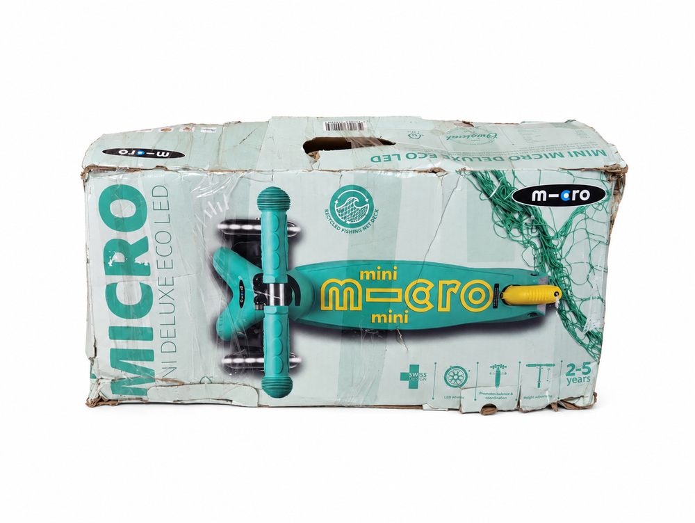 Самокат Mini Micro Deluxe ECO LED Мятный Дисконт
