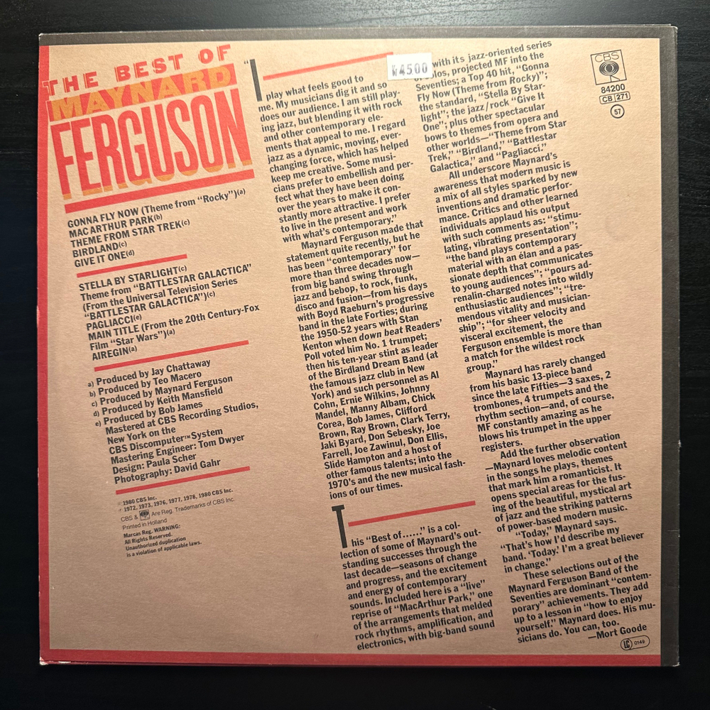 Maynard Ferguson - The Best Of Maynard Ferguson (Голландия 1980г.)