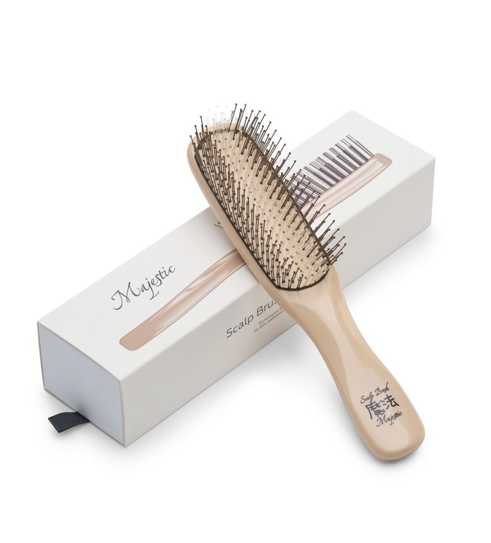 Расческа Majestic Scalp Brush светлый орех