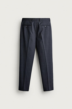 ZARA КЛАССИЧЕСКИЕ БРЮКИ В КЛЕТКУ, СИНИЙ