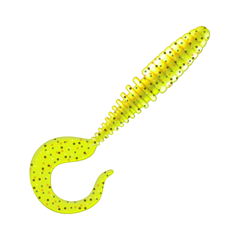 Приманка ZUB-TWIST  75мм(3")-6шт, (цвет 310) желтый с блестками