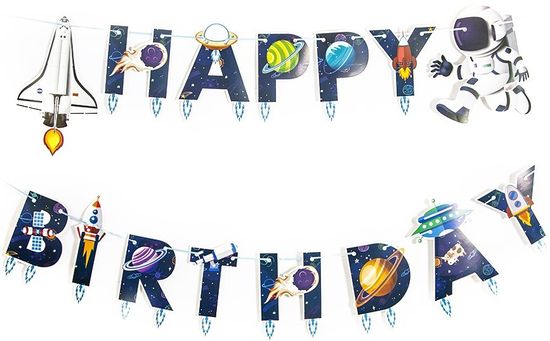 Гирлянда Happy Birthday, Космос, 210 см