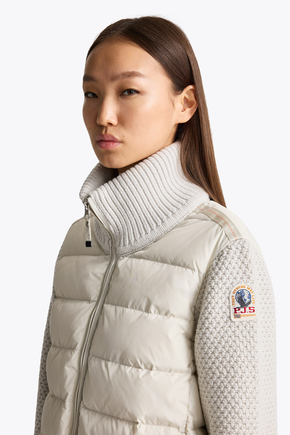 Бомбер жен. Parajumpers MOONIE 2.0 вяз. рукав, белый