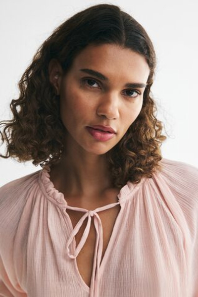 Блуза из вискозной смеси с рукавами-баллонами - H&M