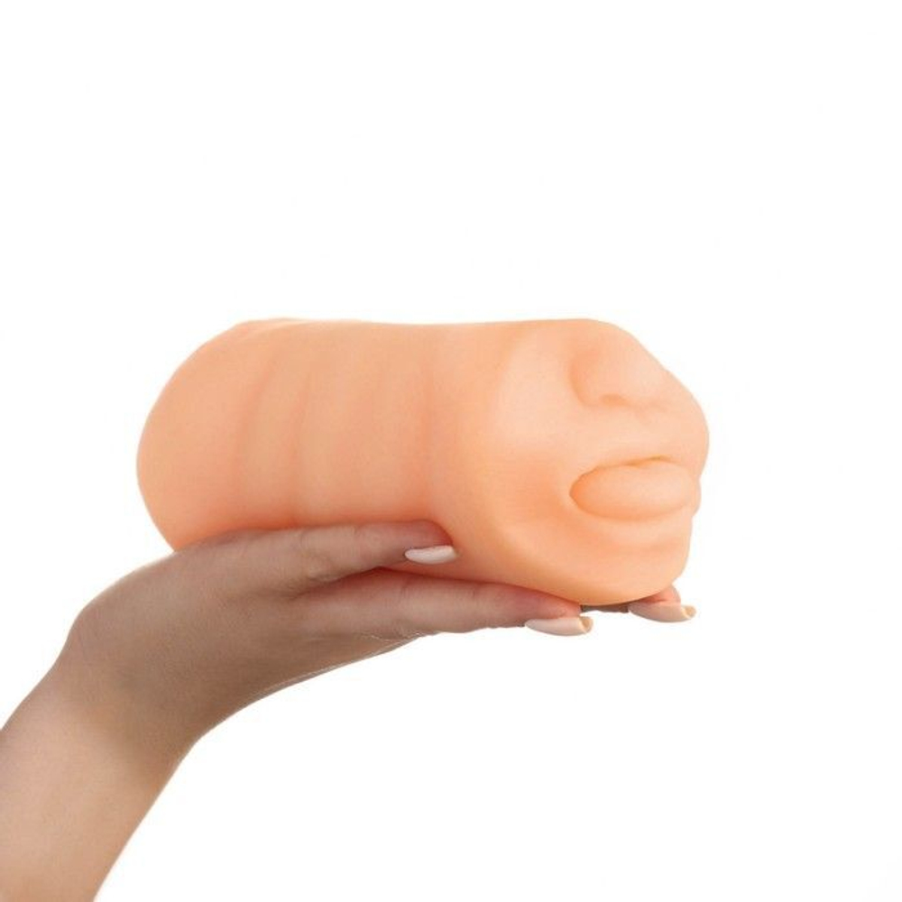 Двусторонний реалистичный мастурбатор Oral&Vaginal (Цвет: телесный)